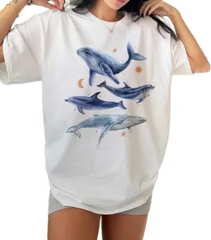 Oversized Graphic Tees Women Y2k Short Sleeve Baggy Vintage T Shirts Teen Girls Aesthetic Tops Coastal Summer