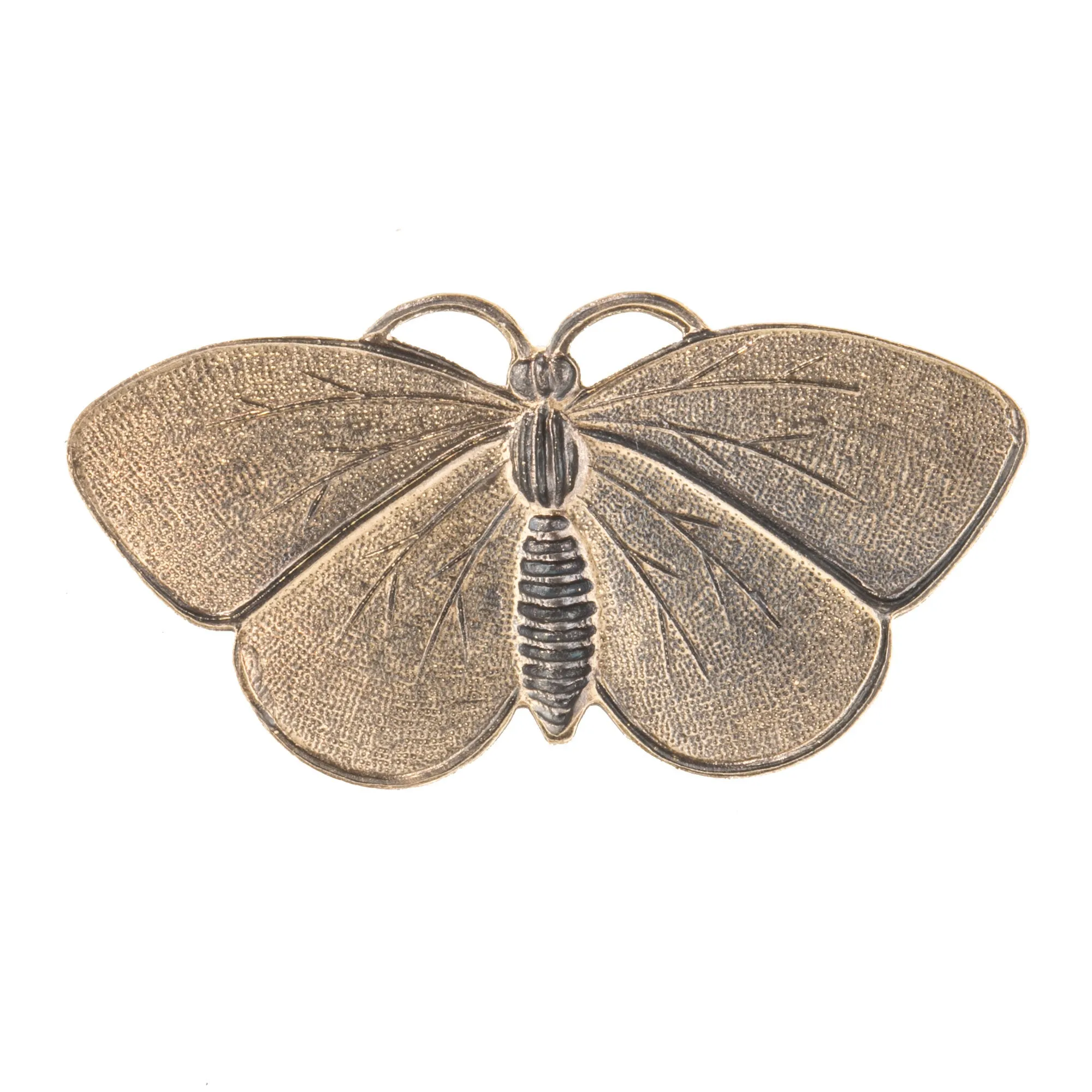 Oxidized brass moth pendant. 52mm wingspan Pkg. of 1. b9-0546(e)