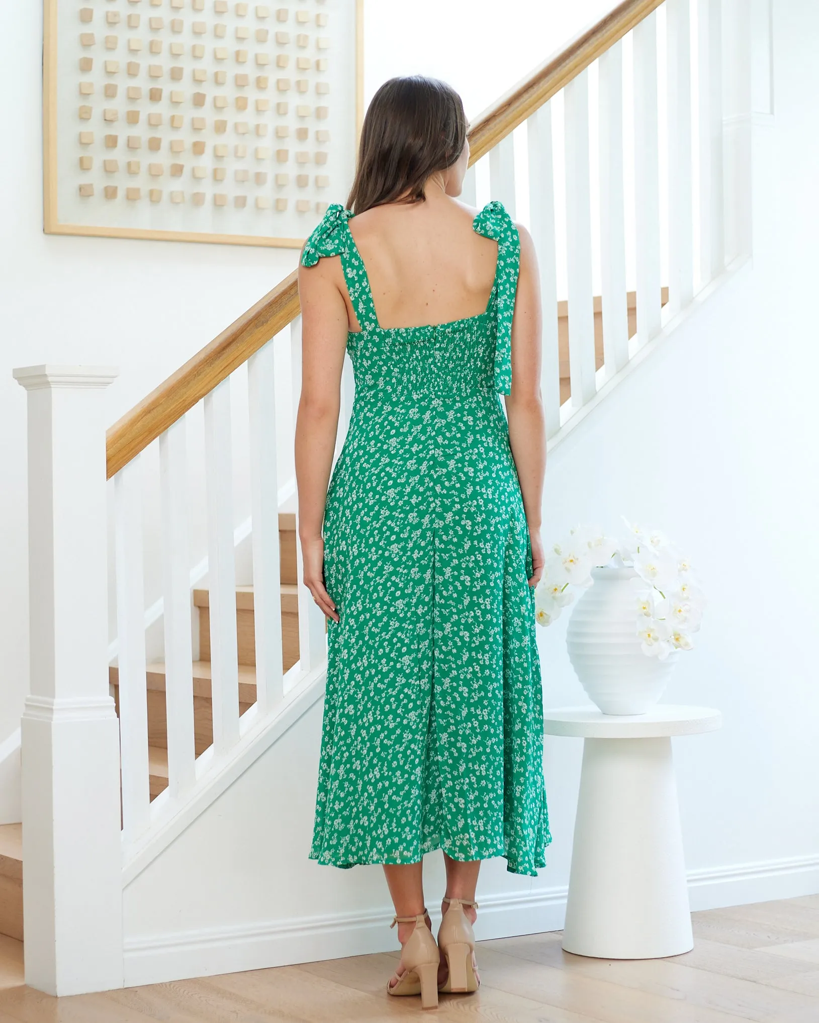 Paige Midi Dress - Green Floral