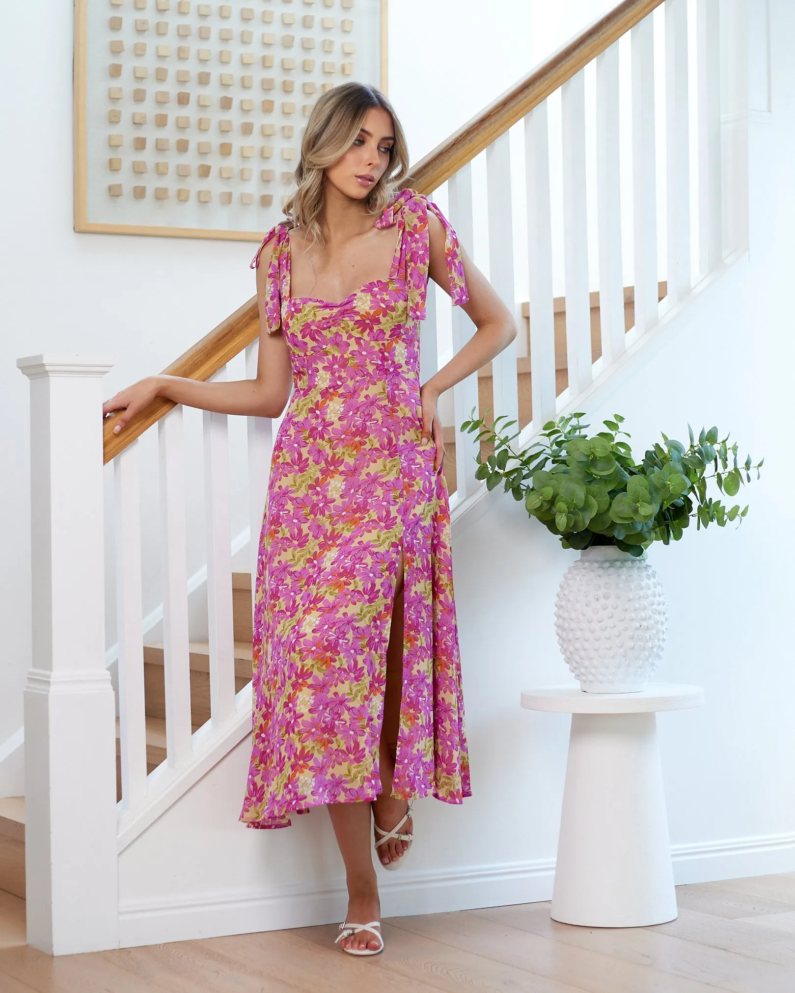 Paige Midi Dress - Purple Floral