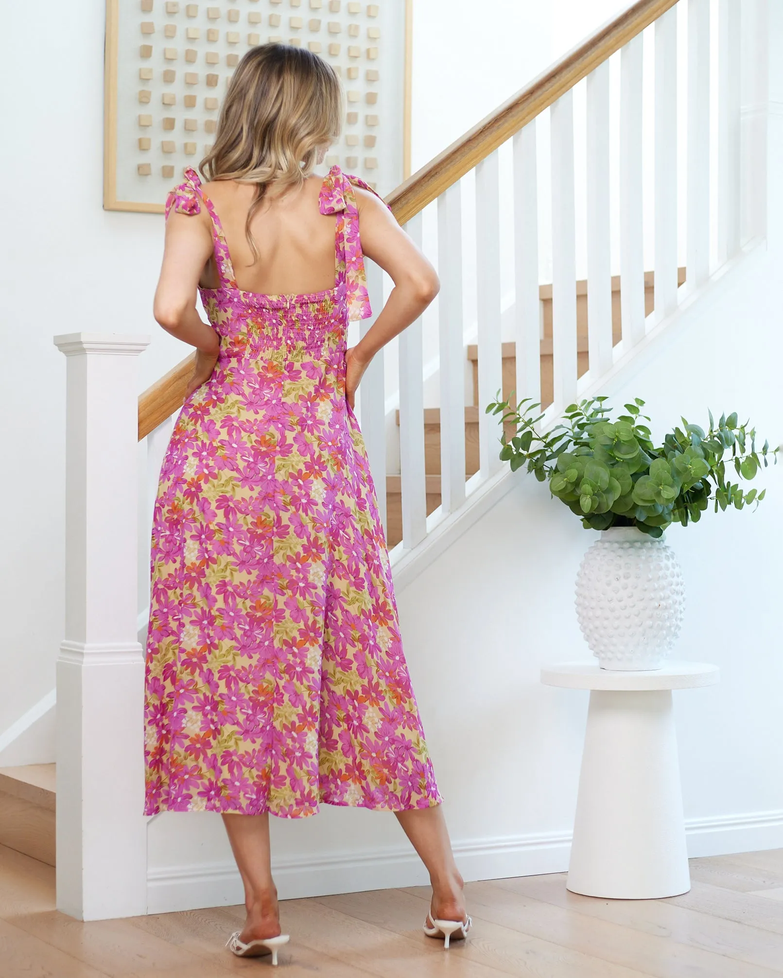 Paige Midi Dress - Purple Floral