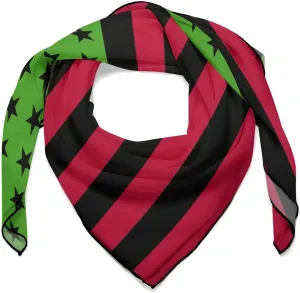Pan African American Flag Silk Head Scarf Bandana Hair Wrap Neck Scarf Lightweight Shawl Wrap, 0ne size, 202404233