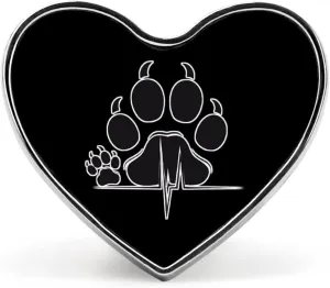Paw Print Heartbeat Heart Pins Lapel Pins Enamel Brooches for Wedding Party Costume Accessory