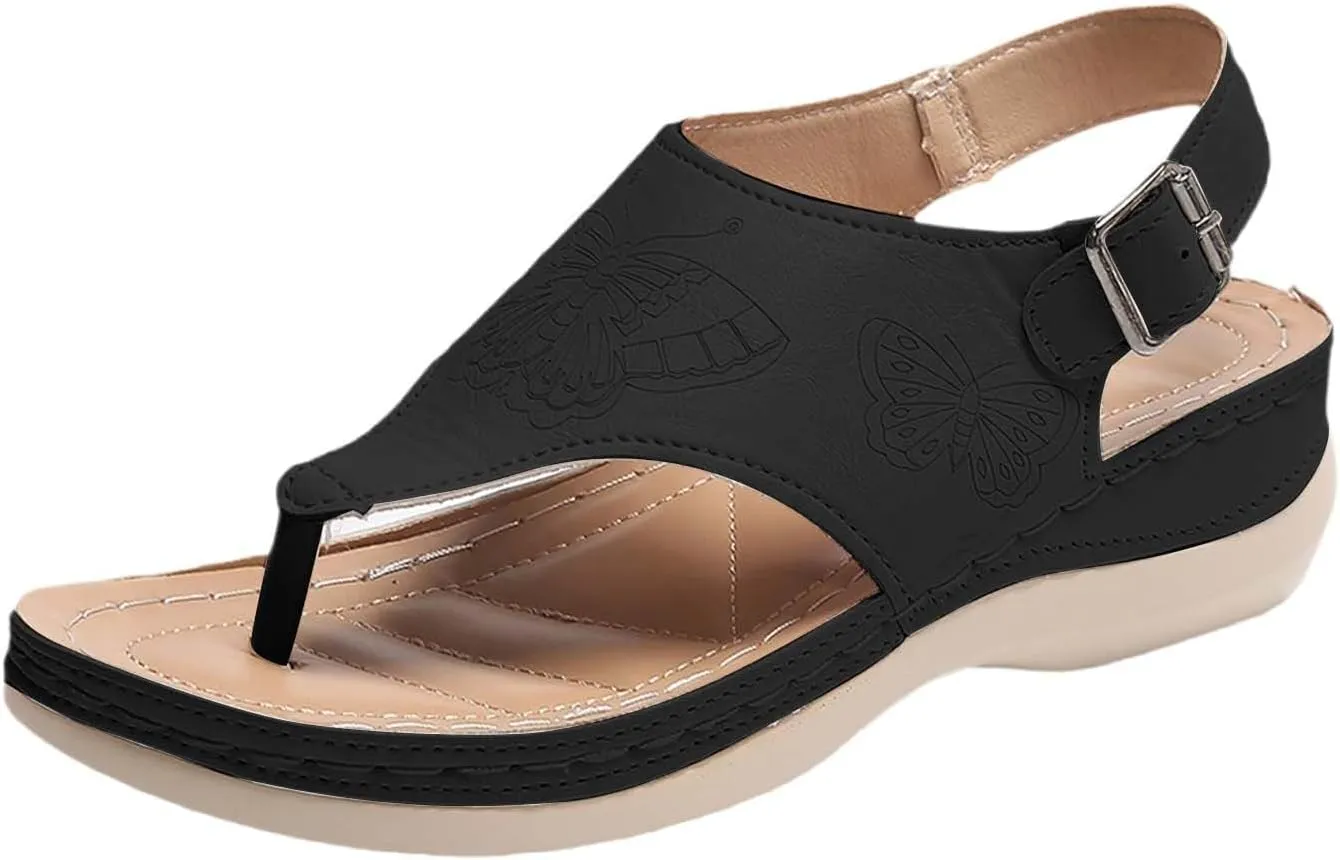 Platform Sandals Women Comfortable Orthopedic Sandals with Arch Support Breathable Walking Slippers Dressy Lightweight Open Toe Sandal Casual Non-Slip Summer Beach Dress Shoes