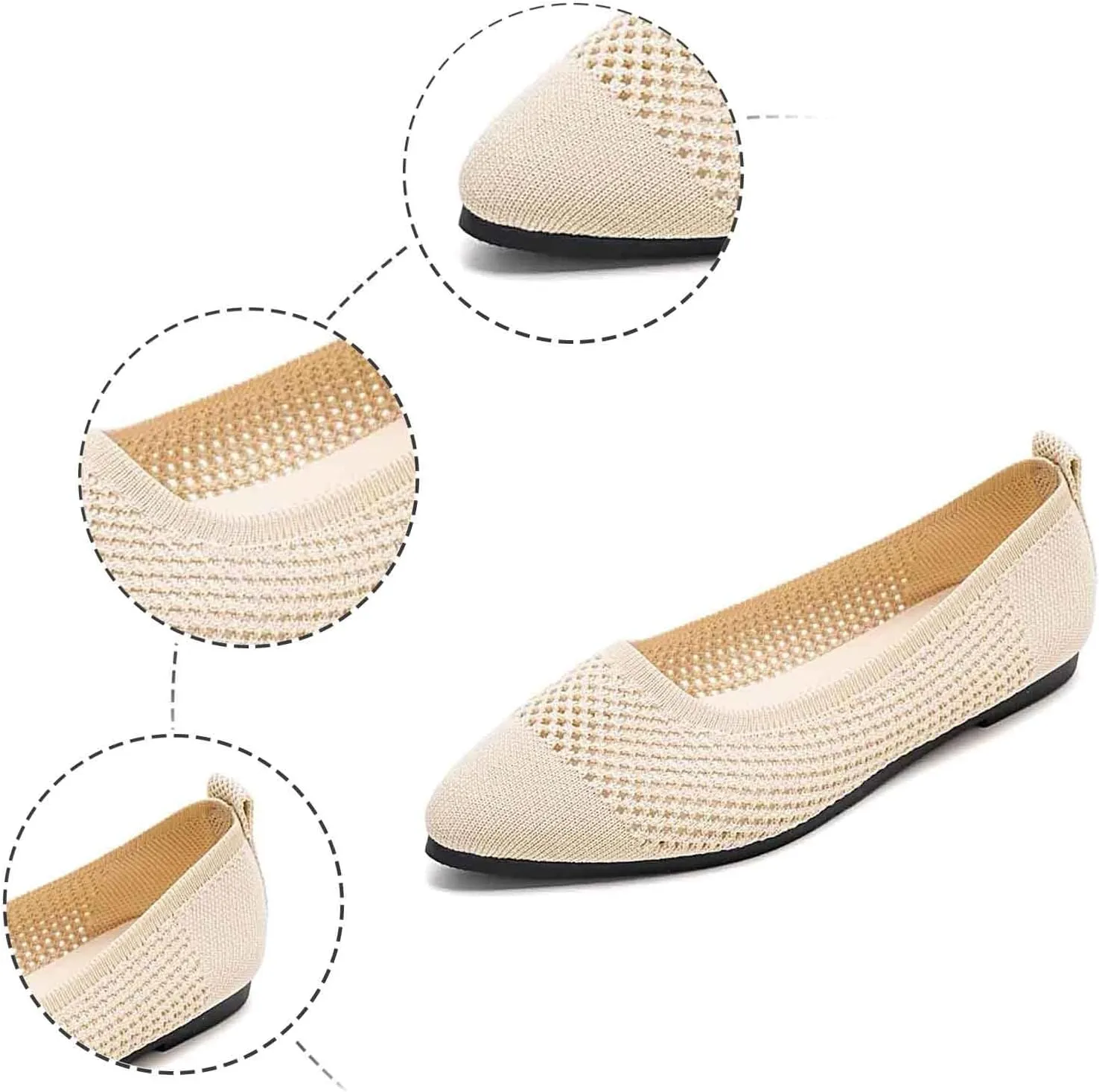 Pointed Toe Flats for Women Wide Women's Flats Ballerina Comfortable Work Shoes Cute Ballerina Slip On Ballet Flat