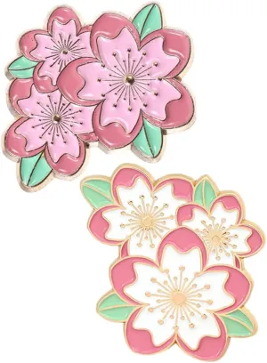 PRETYZOOM 2Pcs Japanese Style Cute Flower Brooch Pins for Women Decorative Lapel Pins Versatile Accessories for Clothes and Scarves Elegant Floral Design Occasion