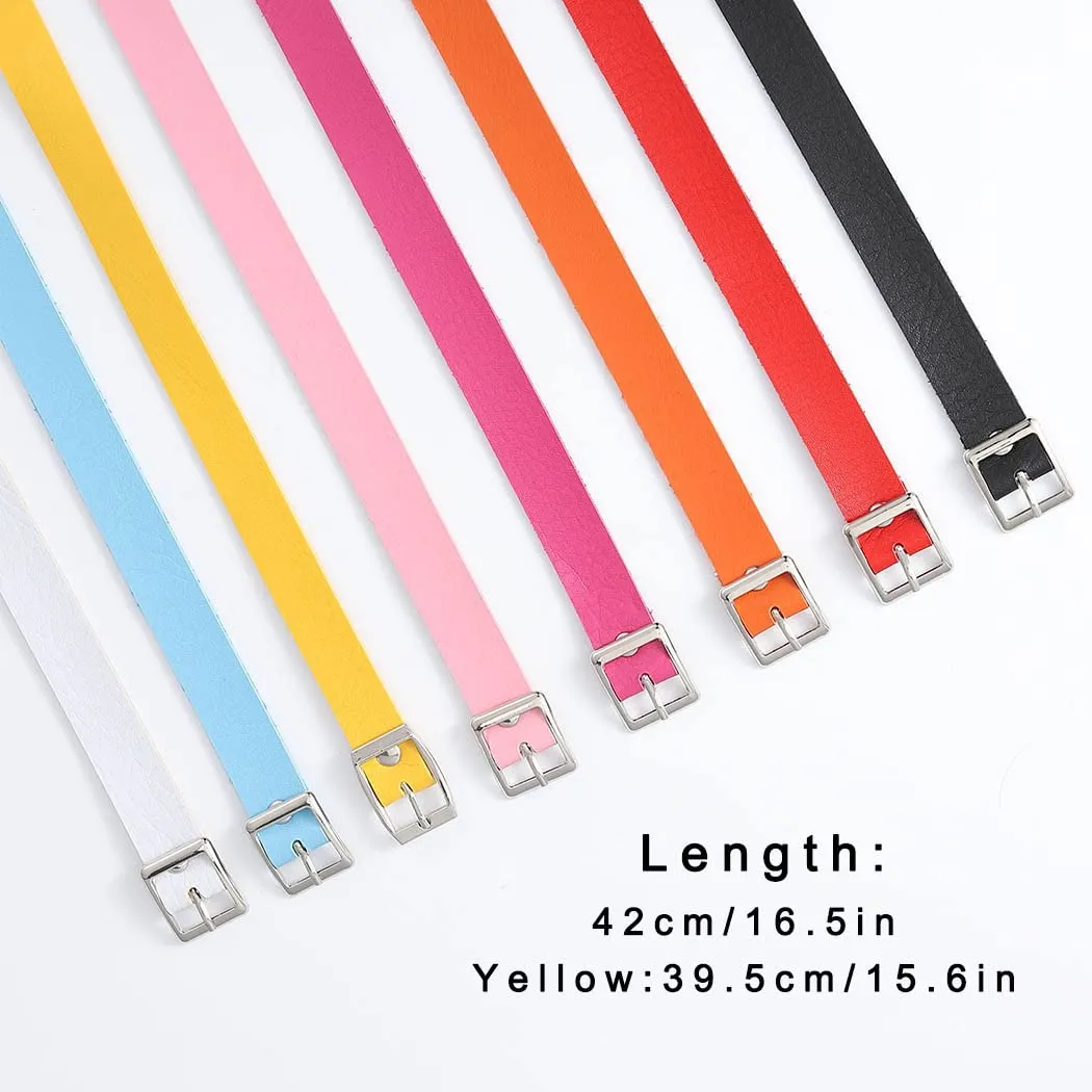 Punk Leather Choker PU Necklace Gothic Chokers Soft Collar Chain Rave Party Necklaces for Women (red)
