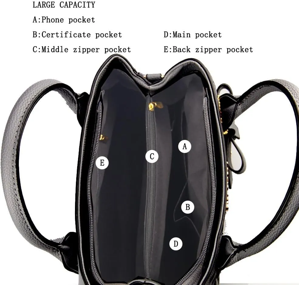 Purses And Handbags For Women Fashion Ladies Solid Color Pu Leather Top Handle Satchel Cross Body Shoulder Tote Bag