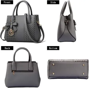 Purses And Handbags For Women Fashion Ladies Solid Color Pu Leather Top Handle Satchel Cross Body Shoulder Tote Bag