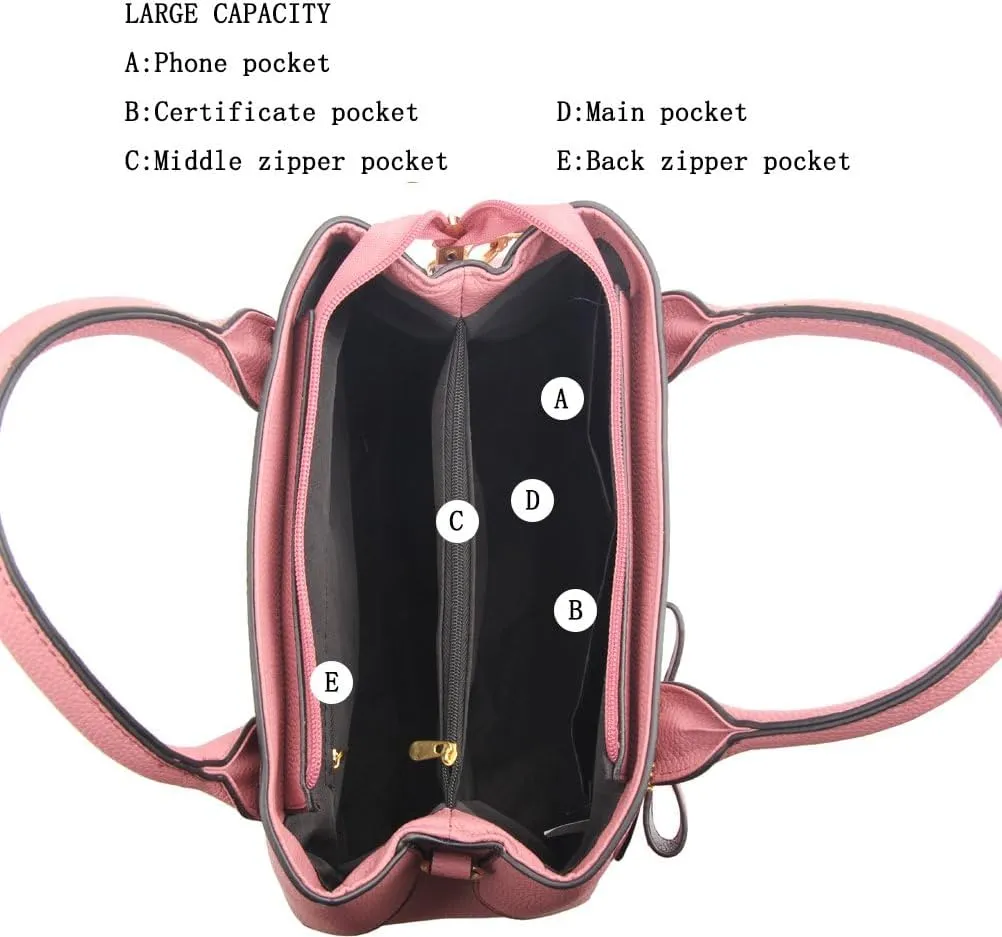 Purses And Handbags For Women Fashion Ladies Solid Color Pu Leather Top Handle Satchel Cross Body Shoulder Tote Bag