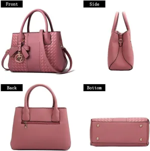 Purses And Handbags For Women Fashion Ladies Solid Color Pu Leather Top Handle Satchel Cross Body Shoulder Tote Bag