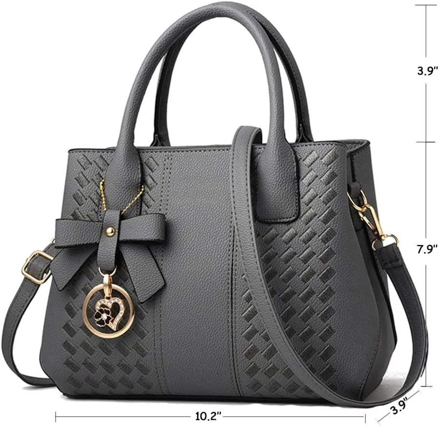 Purses And Handbags For Women Fashion Ladies Solid Color Pu Leather Top Handle Satchel Cross Body Shoulder Tote Bag