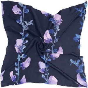 Retro Snapdragon Navy Blue silk scarf shawls silk scarf elegant wrap scarf for women for evening bufanda para mujer elegante