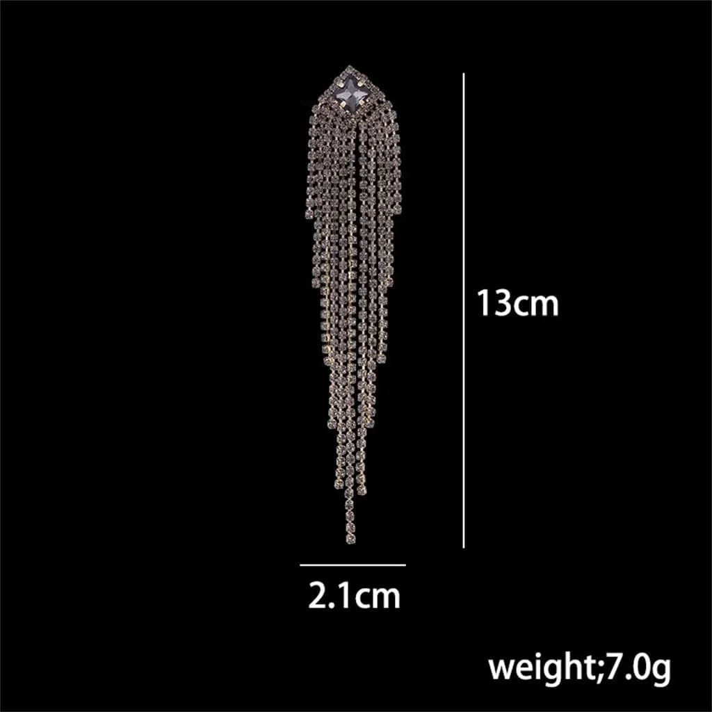 Rhinestone Brooch Pin Tassel Lapel Pins and Brooches Shirt Corsage Jewelry Gifts for Women