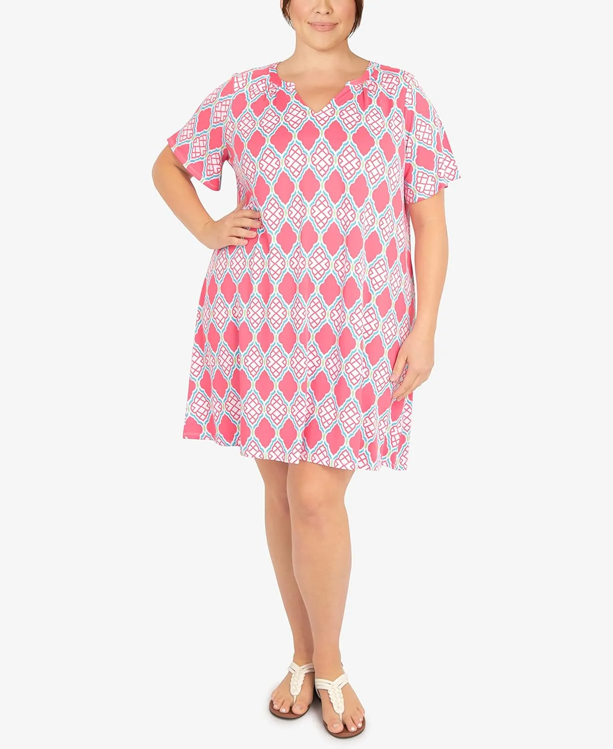 Ruby Rd. Womens Womens Plus-Size Floral Print Dress