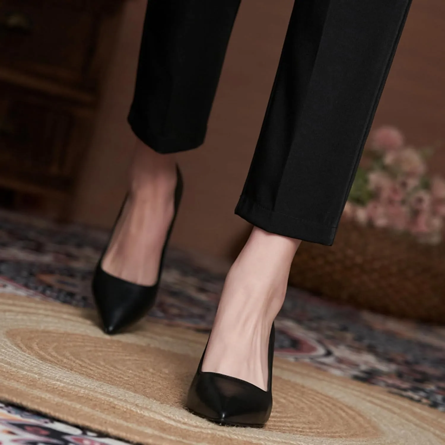 SAILING LU Pumps Shoes for Women Low Heels Wedding Dressy Sexy Kitten Heels Closed Pointed Toe Pumps Shoes