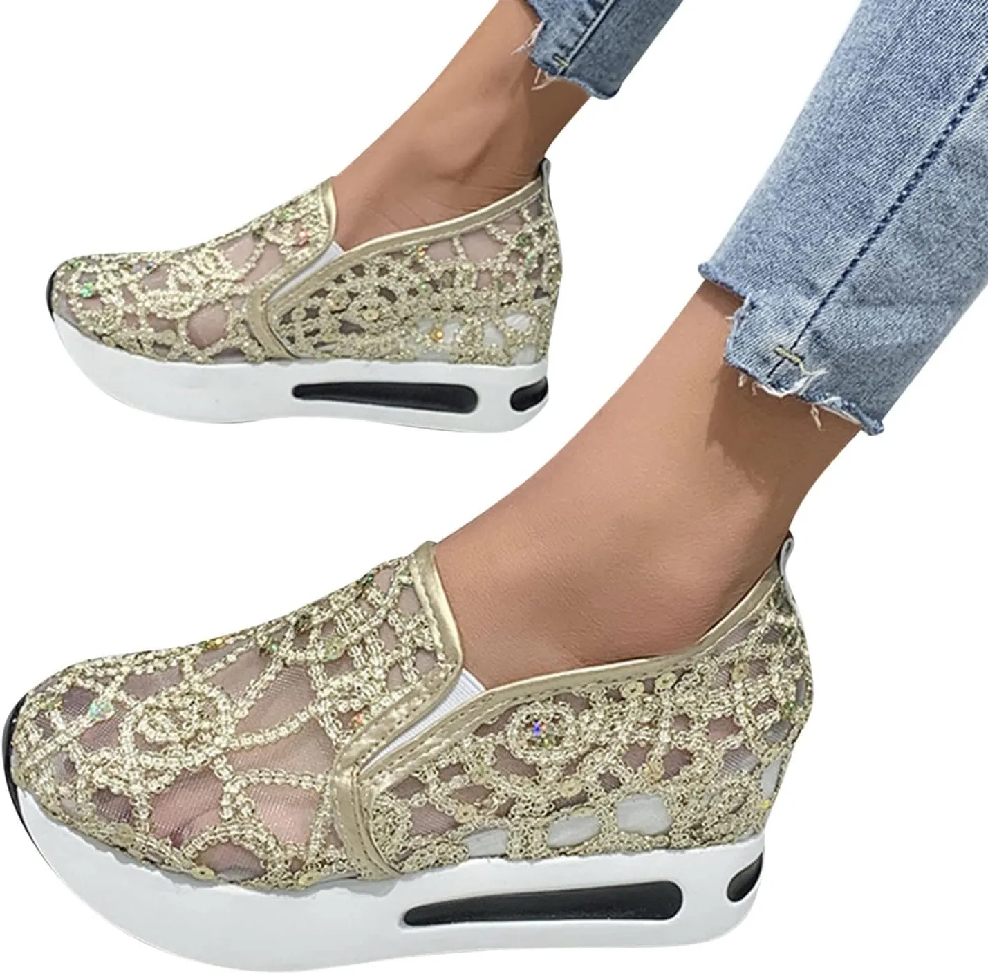 SBGMoSJ Fall High Top Sneakers for Women 2023 Zapato Antiderrapante para Mujer Trail Running Shoes for Women Plantar Fasciitis Shoes Women Black Flats Women's Slip On Shoes Winter
