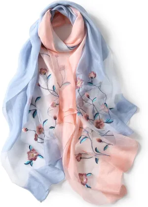 Scarf for Women Silk Scarves Gradient Silk Scarves Elegant Wraps Shade Scarves Lightweight Shawl Pashmina