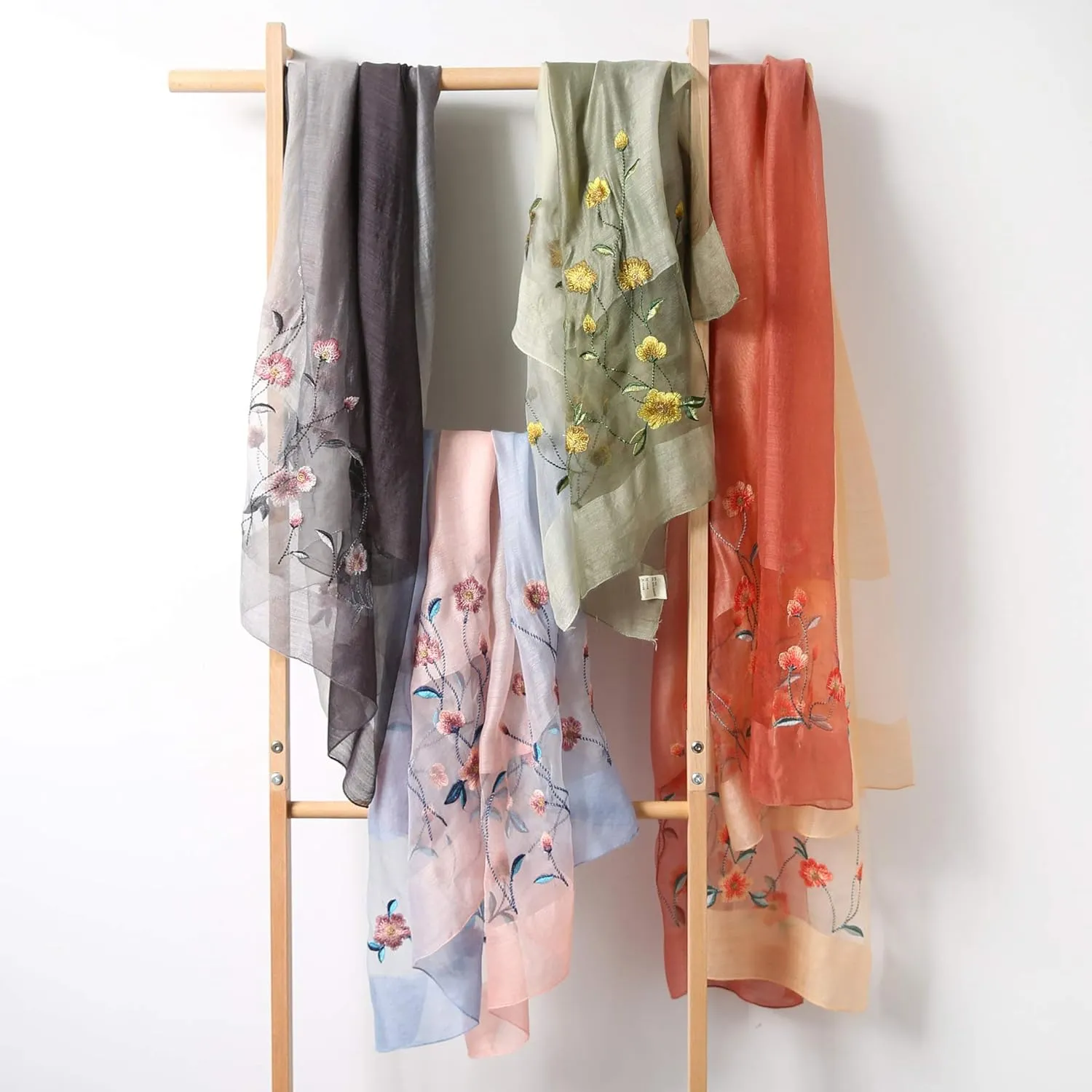 Scarf for Women Silk Scarves Gradient Silk Scarves Elegant Wraps Shade Scarves Lightweight Shawl Pashmina