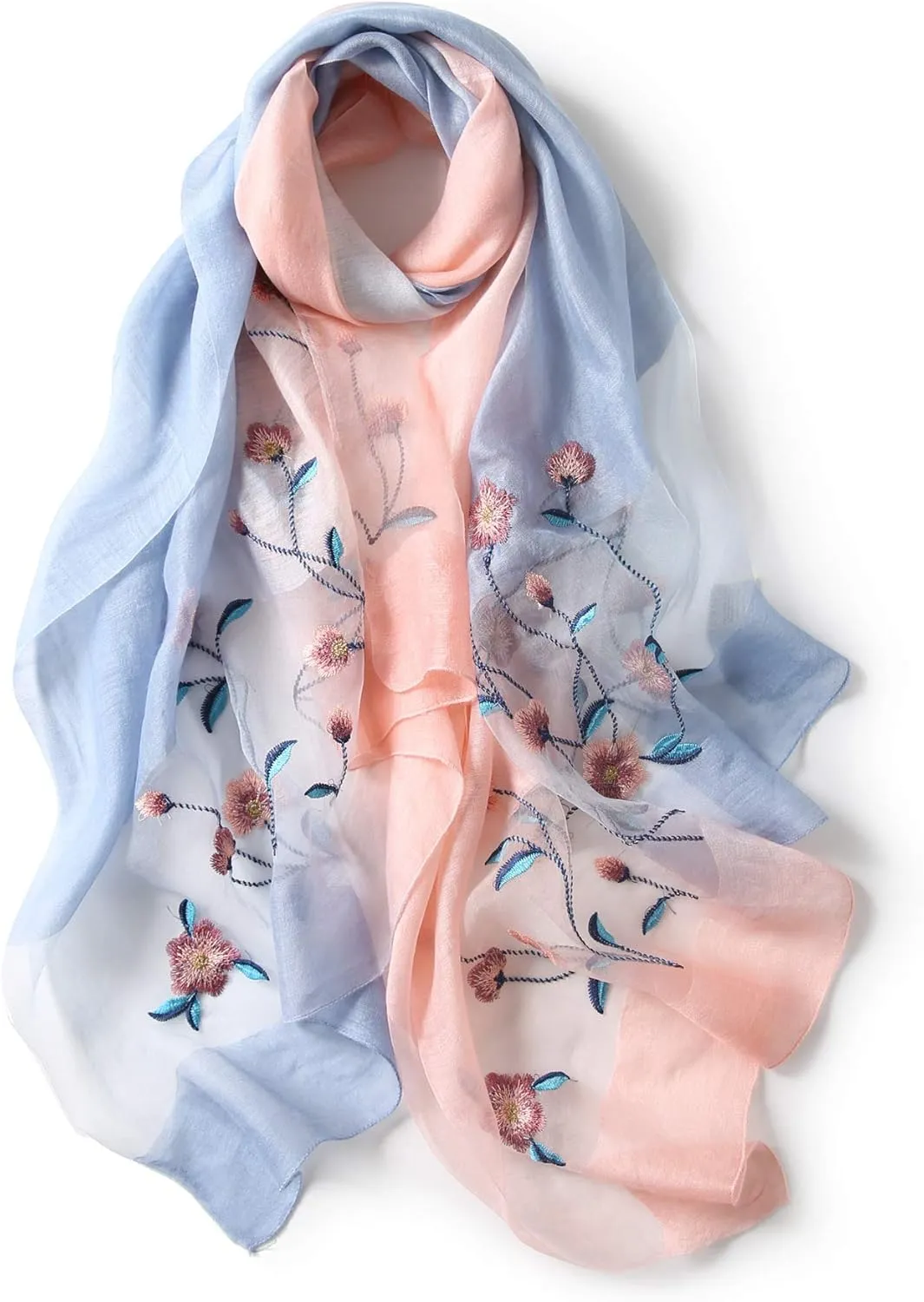 Scarf for Women Silk Scarves Gradient Silk Scarves Elegant Wraps Shade Scarves Lightweight Shawl Pashmina