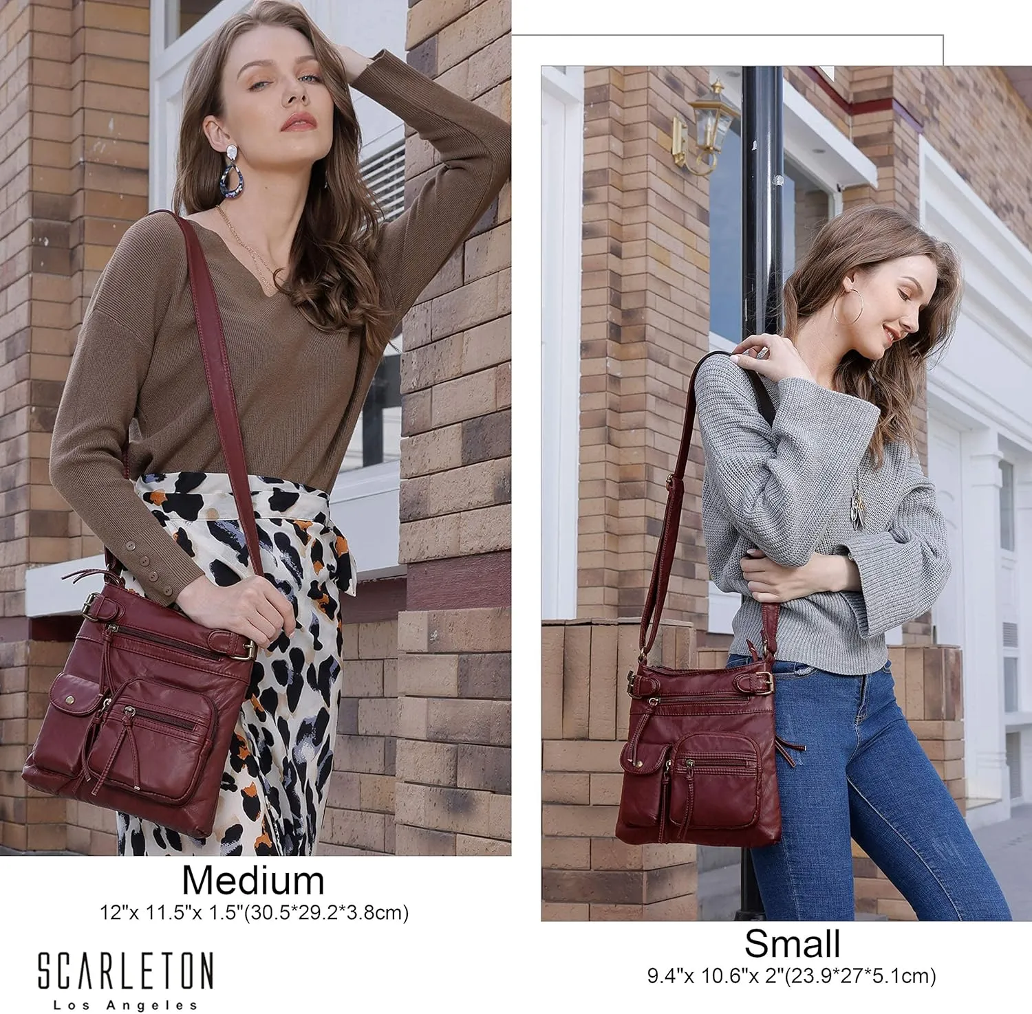 Scarleton Crossbody Bags for Women Purses and Handbags Multi Pocket Shoulder Bag Faux Leather Small, H1833
