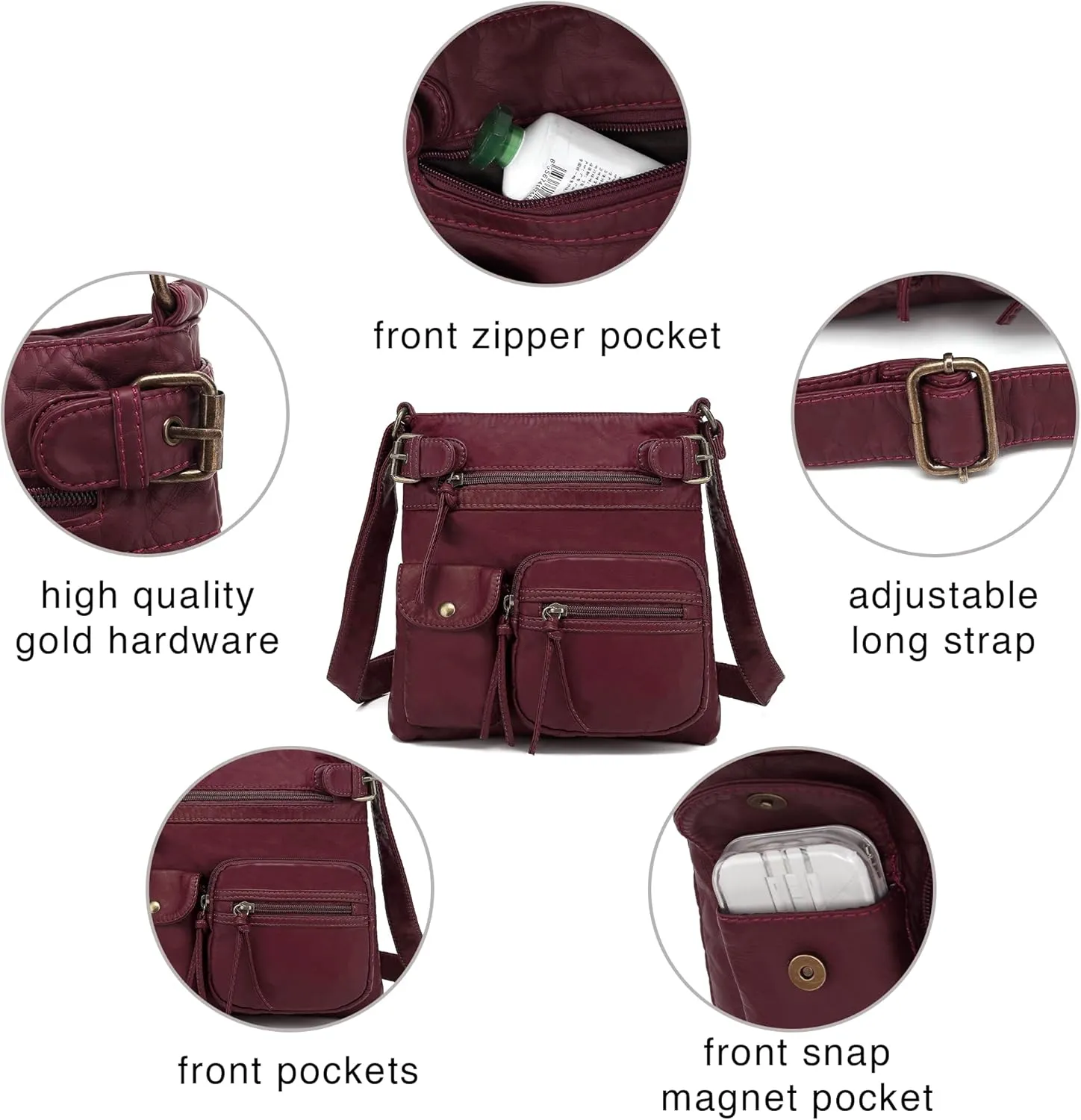 Scarleton Crossbody Bags for Women Purses and Handbags Multi Pocket Shoulder Bag Faux Leather Small, H1833