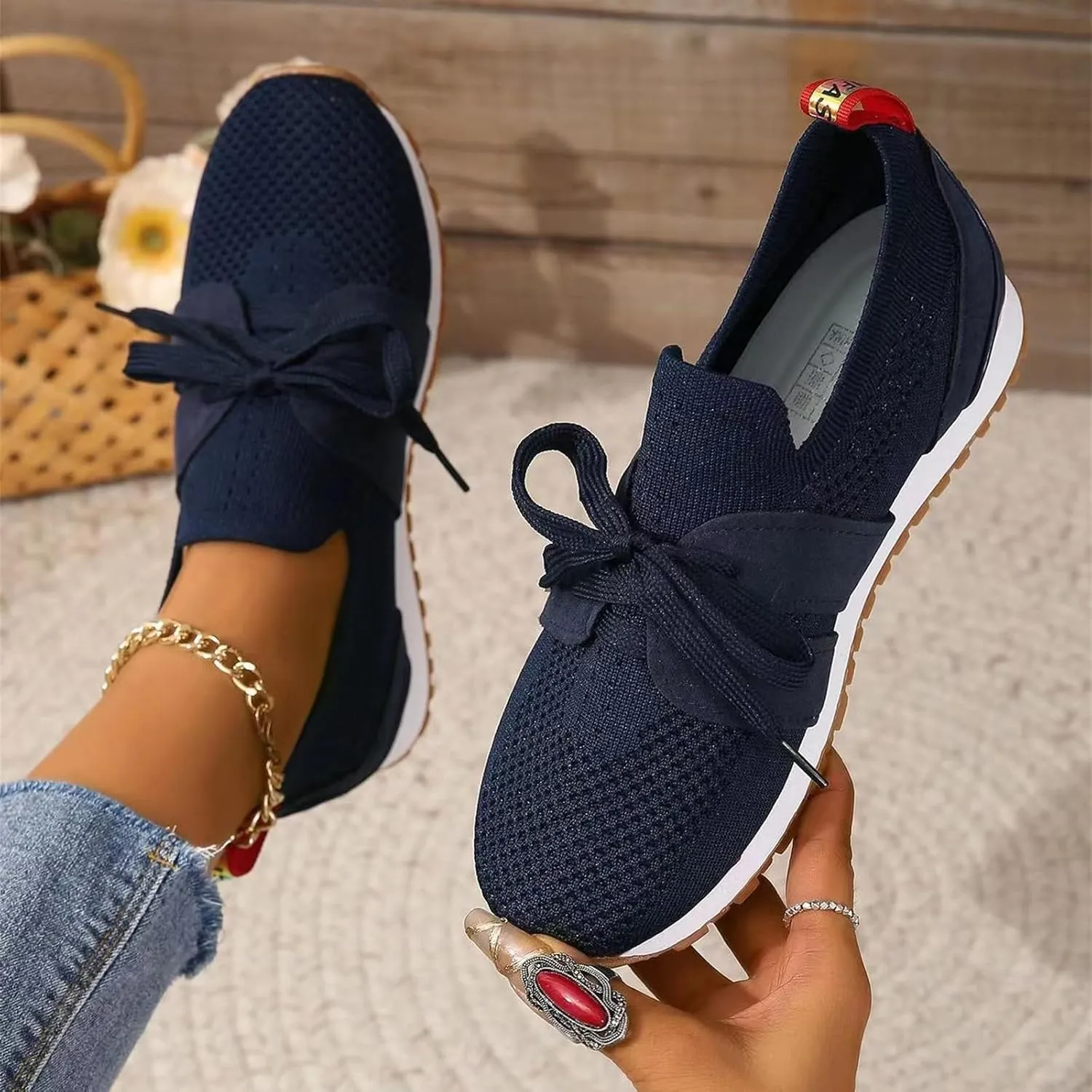 Slip On Sneakers Women Arch Support Walking Shoes Sock Sneakers Mesh Loafers Fashion Casual Running Tennis Shoes 2025