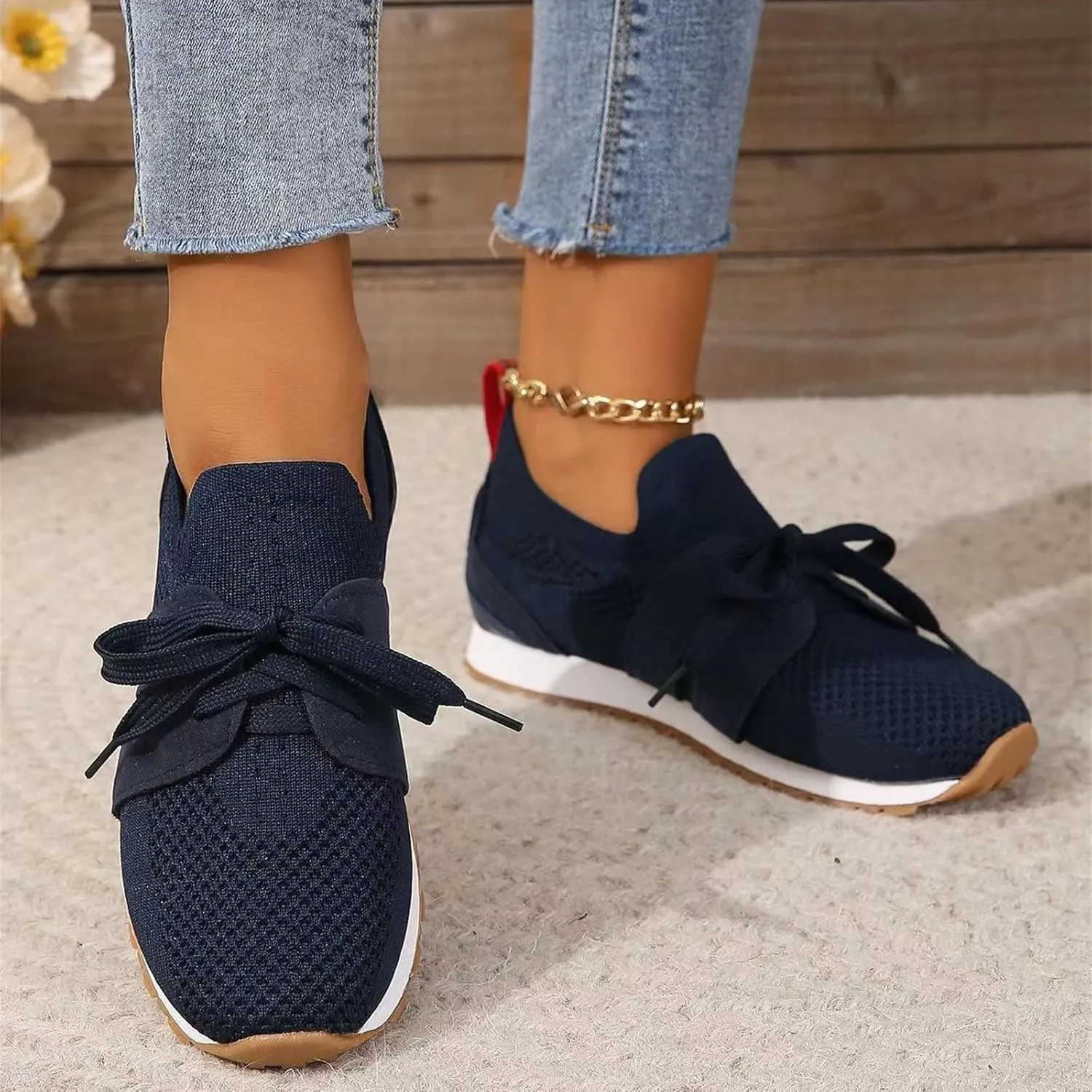 Slip On Sneakers Women Arch Support Walking Shoes Sock Sneakers Mesh Loafers Fashion Casual Running Tennis Shoes 2025