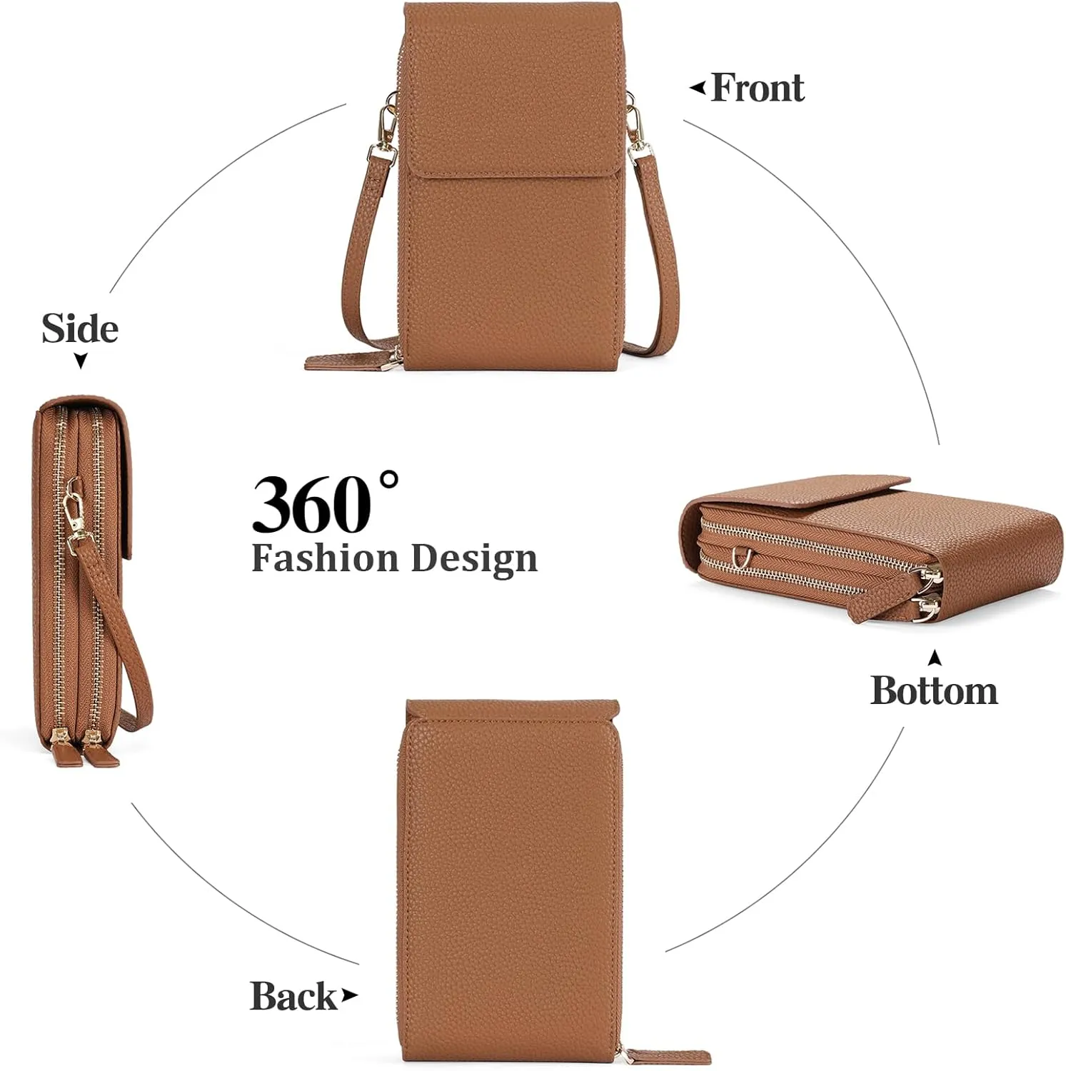 Small Crossbody Bags for Women Leather Cell Phone Purse Bag Wallet Shoulder Handbags with Adjustable Strap