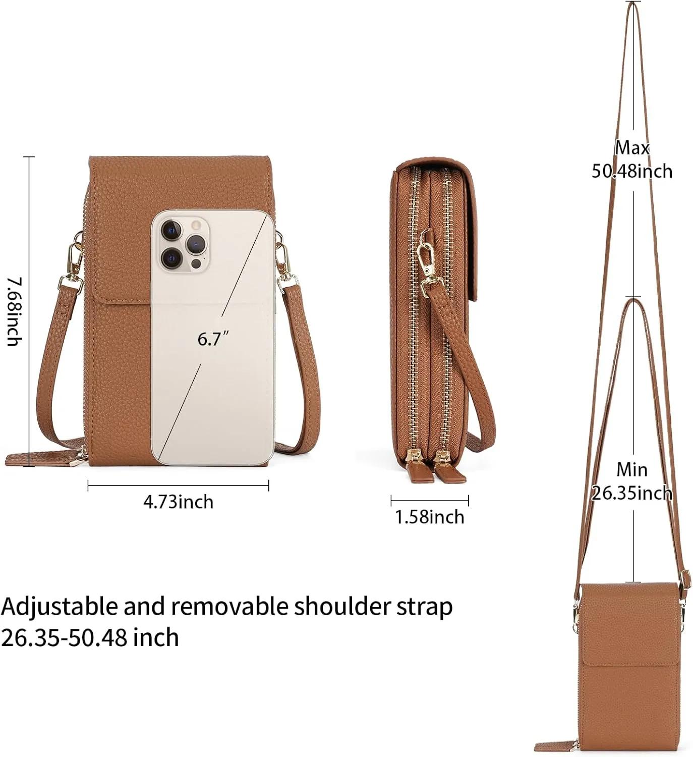 Small Crossbody Bags for Women Leather Cell Phone Purse Bag Wallet Shoulder Handbags with Adjustable Strap
