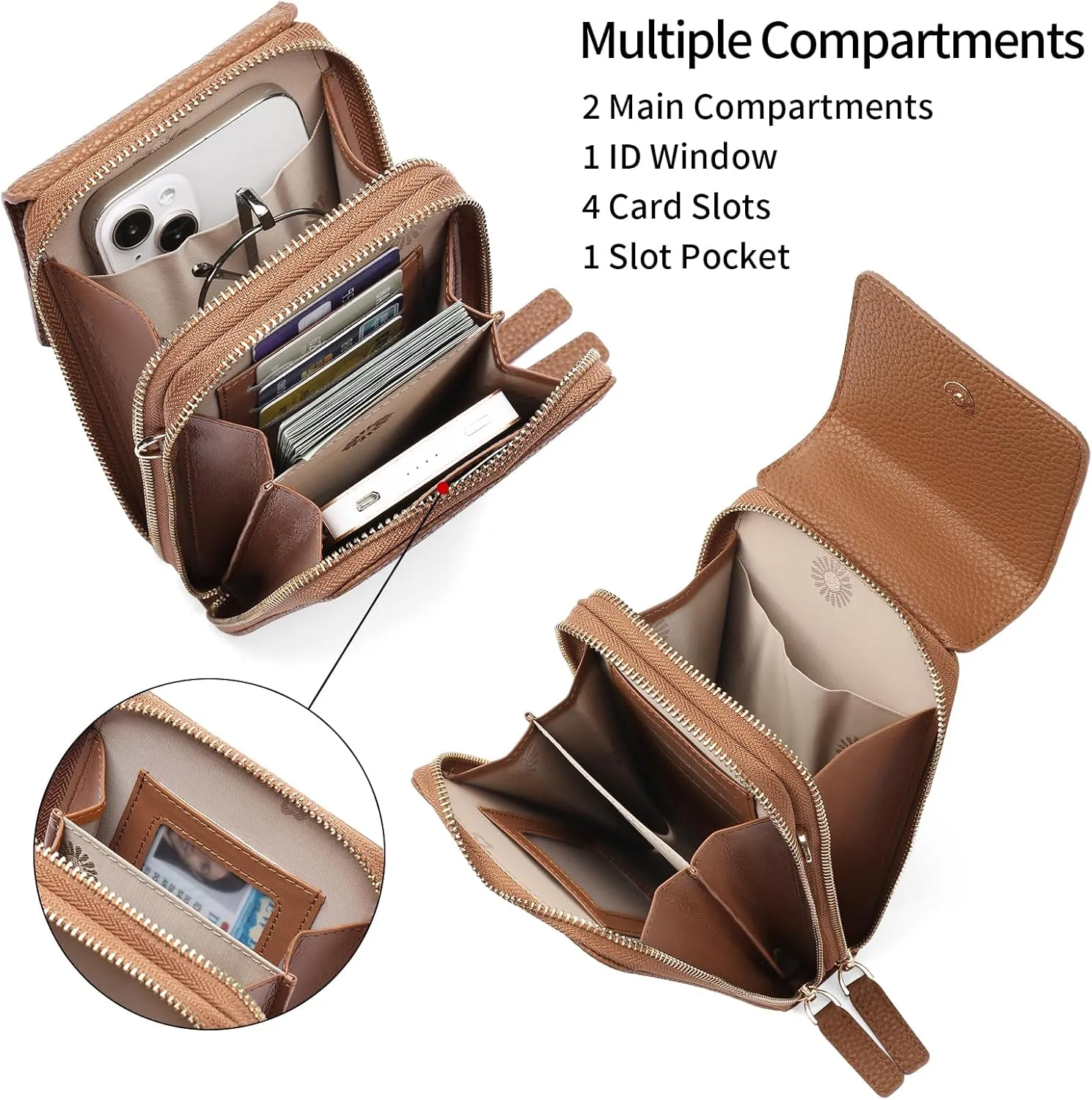 Small Crossbody Bags for Women Leather Cell Phone Purse Bag Wallet Shoulder Handbags with Adjustable Strap