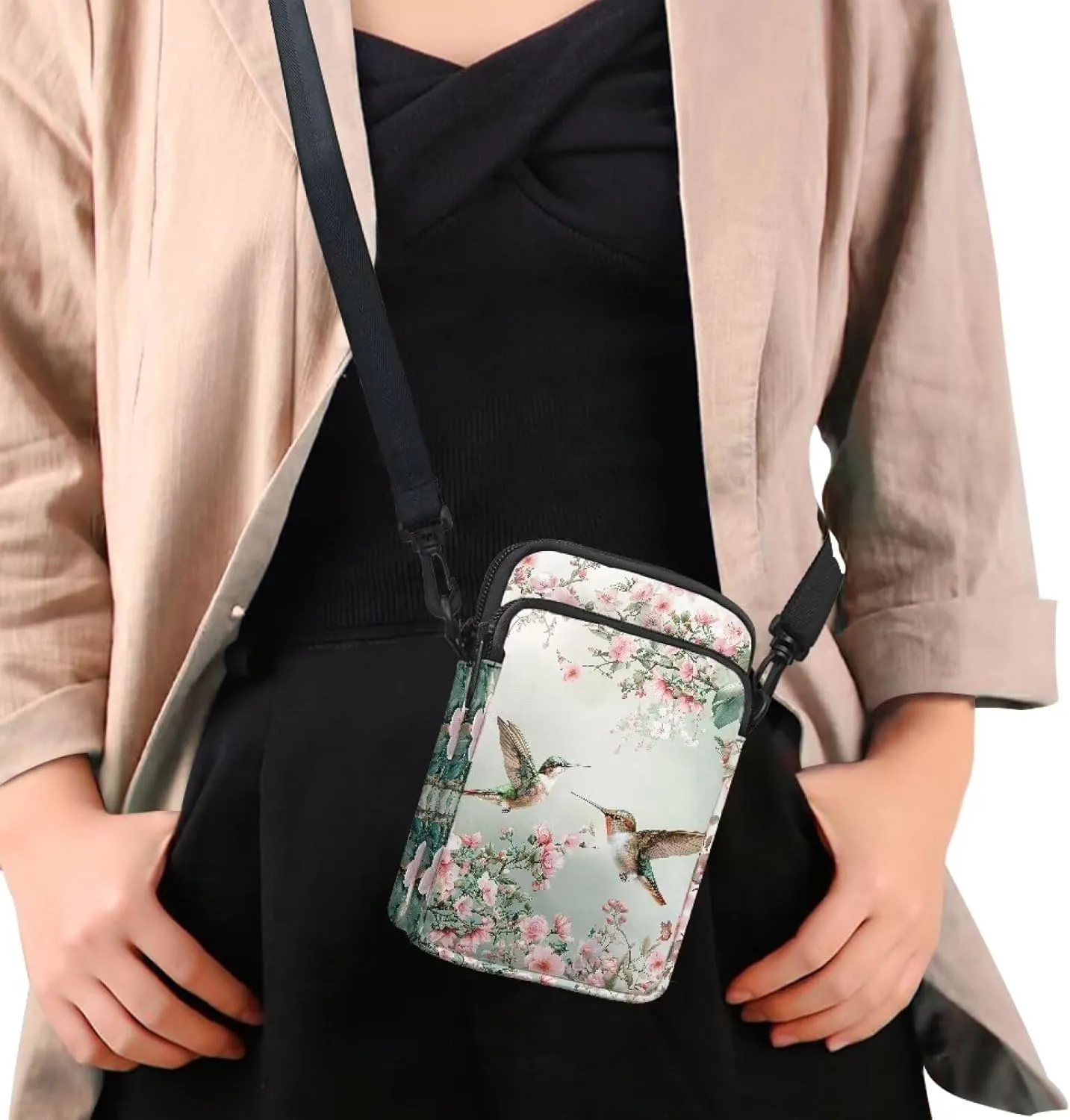 Small Messenger Bag for Women, 2 Layer Crossbody Bag with Adjustable Shoulder Strap
