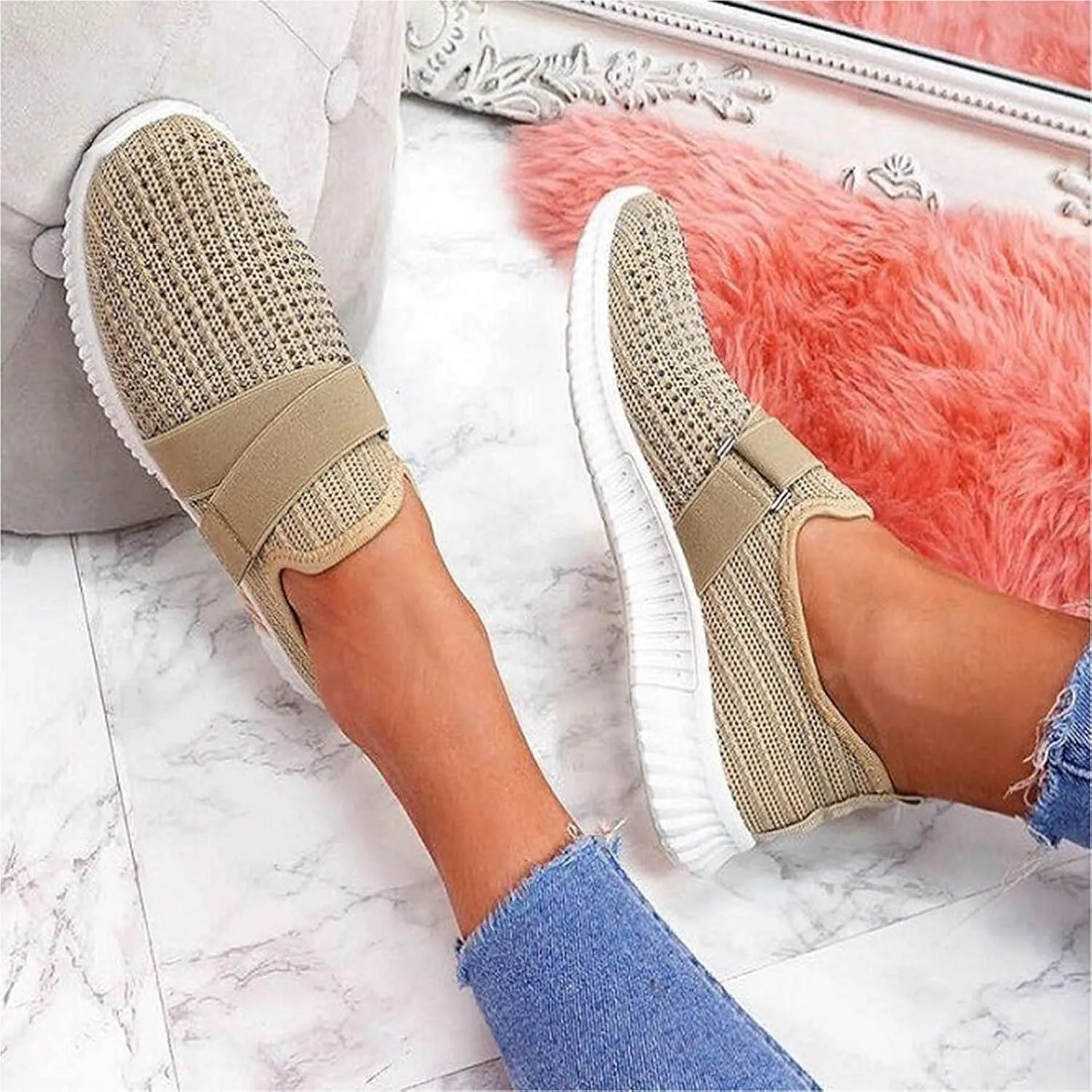 Sneakers for Women 2023 Running Wide Womens Non Slip Work Shoes Food Service Arch Support Casual Dress Shoes for Women Wide Width Womens White Fashion Sneakers High Top Slip On Sneakers Women Black
