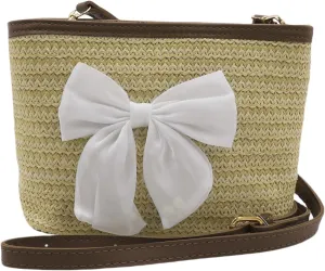 Straw Crossbody Bag for Women Girls Woven Shoulder Bag Straw Satchel Bag Cross Body Handbag