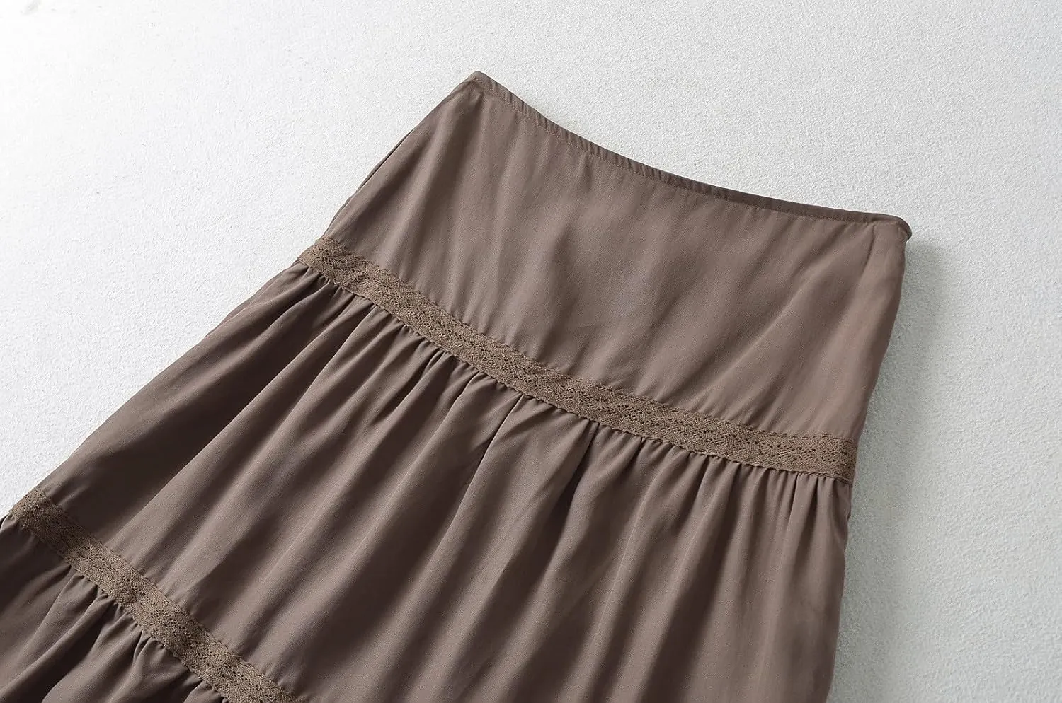 Summer Boho Maxi Skirt for Women 2025 Trendy Elastic Waist Pleated Tiered Skirts Casual Flowy A Line Beach Skorts