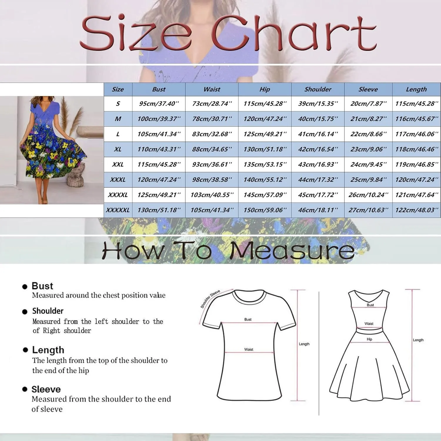 Summer Dresses for Women 2024 Floral Boho Dress Beach Casual Mid Length Dress Short Sleeve Flowy Elegant Midi Dress