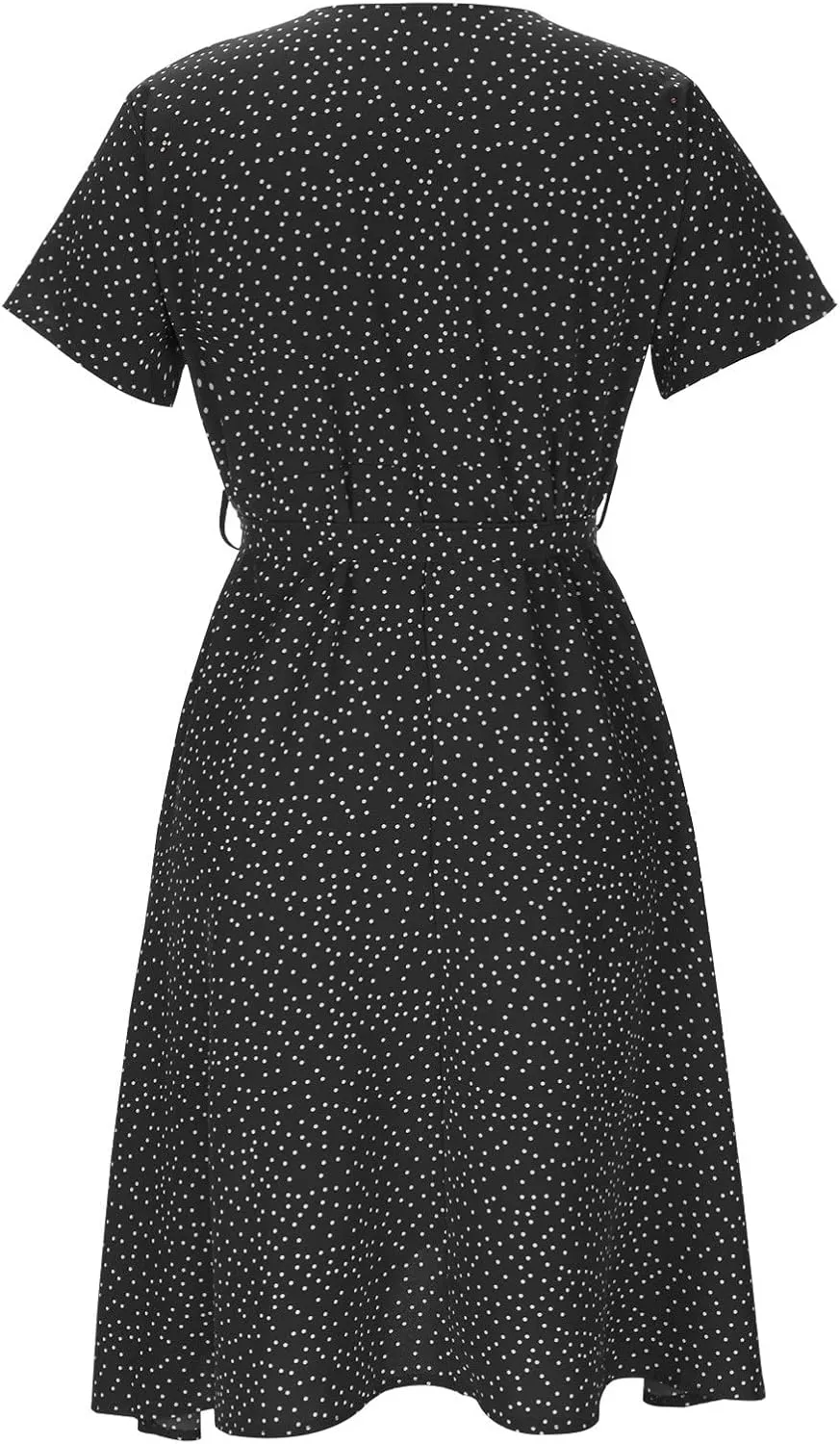 Summer Dresses for Women 2024 Floral Boho Dress Beach Casual Mid Length Dress Short Sleeve Flowy Elegant Midi Dress