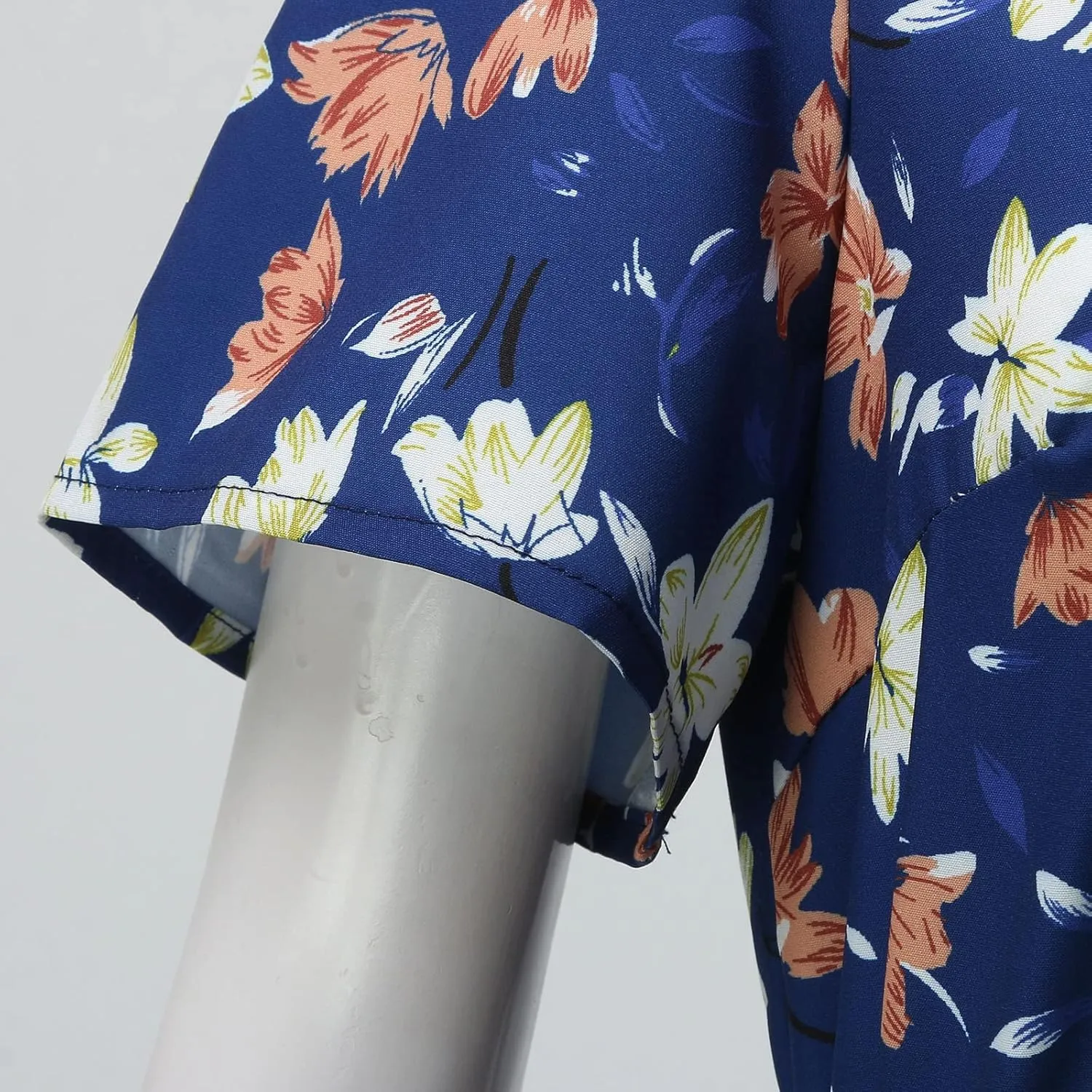 Summer Dresses for Women 2024 Floral Boho Dress Beach Casual Mid Length Dress Short Sleeve Flowy Elegant Midi Dress