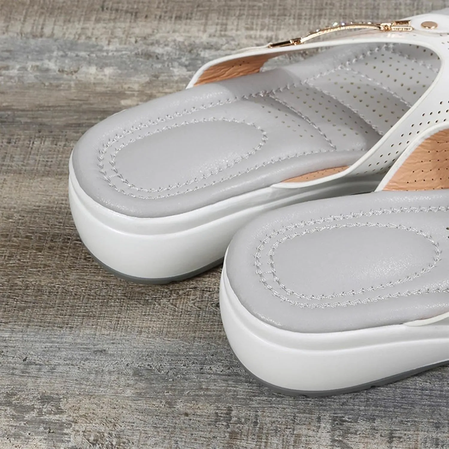 Summer Sandals for Women 2025 Wide Width Platform Flip Flops Orthopedic Wedges Sandals with Arch Support for Beach