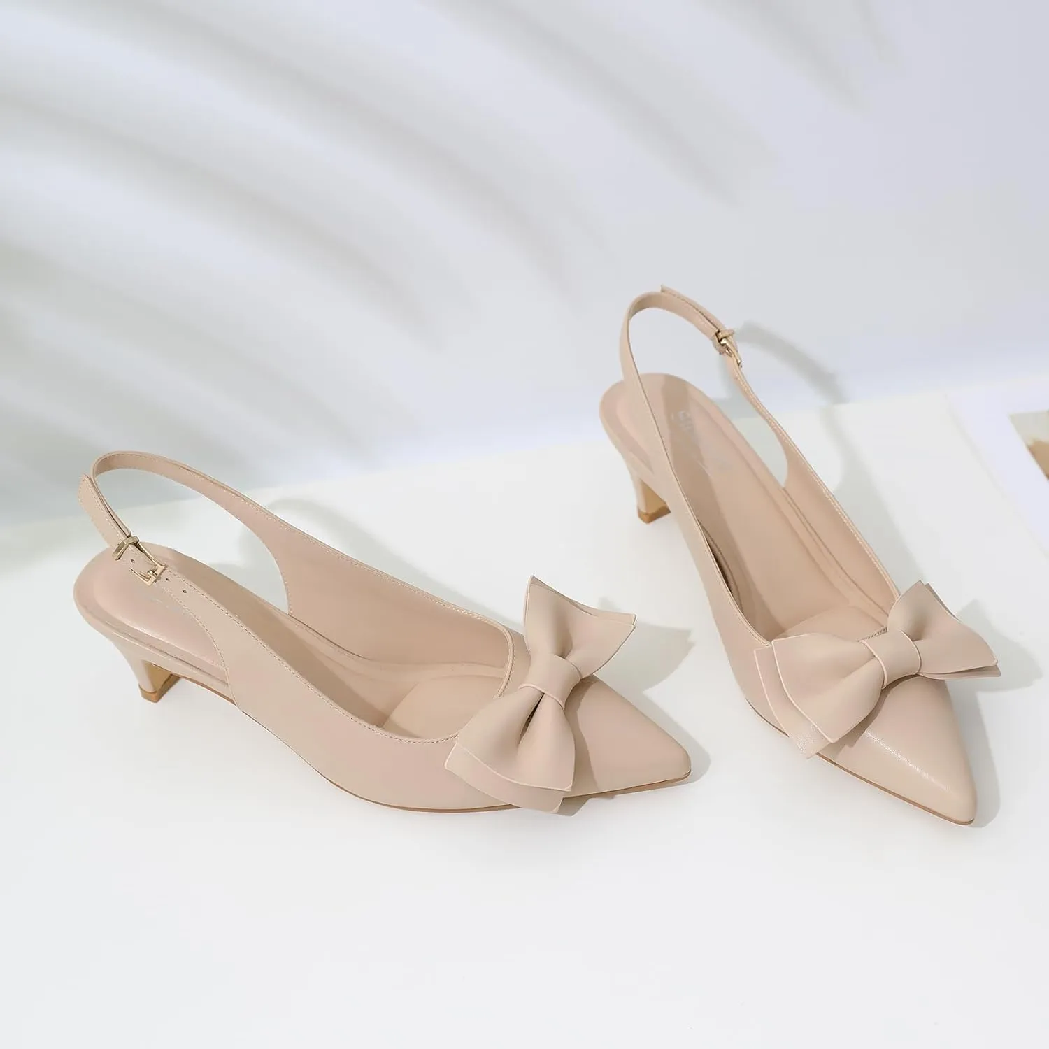 Susanny Slingback Heels for Women Stiletto Closed Pointed Toe Dress Shoes Heels Sexy Kitten Pumps Wedding Party Evening Prom Dance Ankle Strappy Shoes