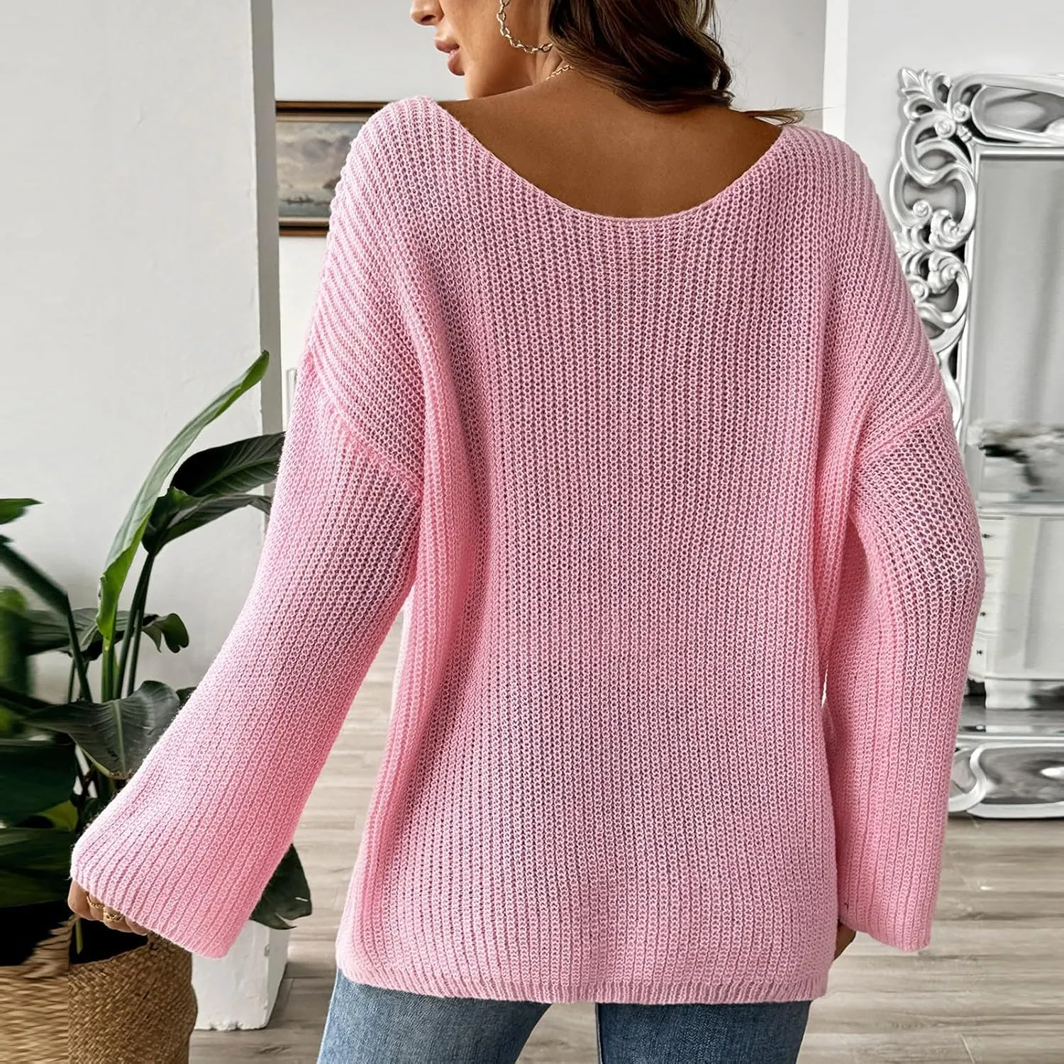 Sweater for Women Dressy Casual Long Sleeve Cable Knit Sweater Jumper Crewneck Pullover Soft Fall Trendy Outfits