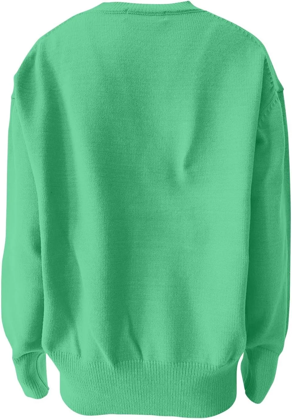 Sweaters for Women Loose Round Neck Long Sleeve Knit Solid Color Casual Sweater
