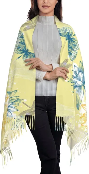 Tassel Pashmina Shawls and Wraps Scarf for Women Scarves Winter Large 77 X 28 Inch