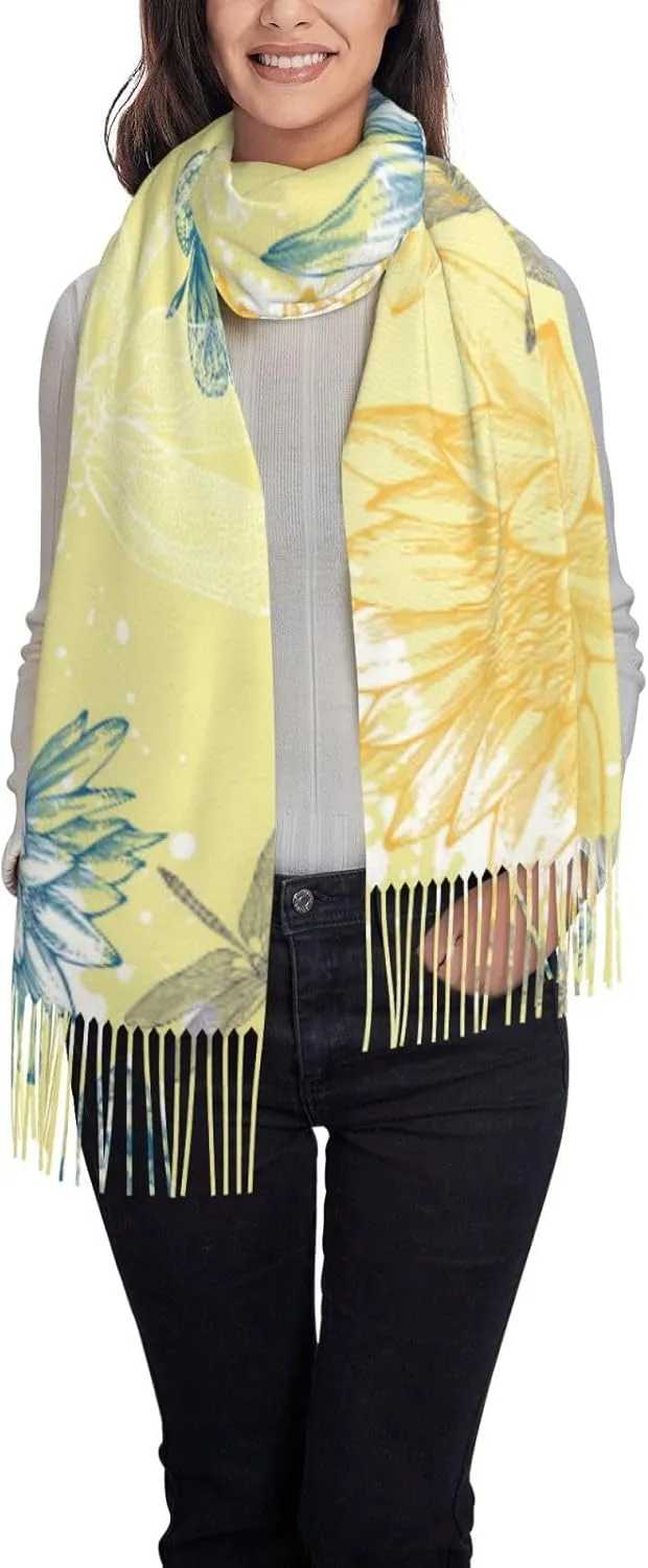 Tassel Pashmina Shawls and Wraps Scarf for Women Scarves Winter Large 77 X 28 Inch