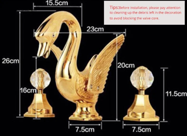 TEEK - Solid Copper Gold Finish Swan Faucet