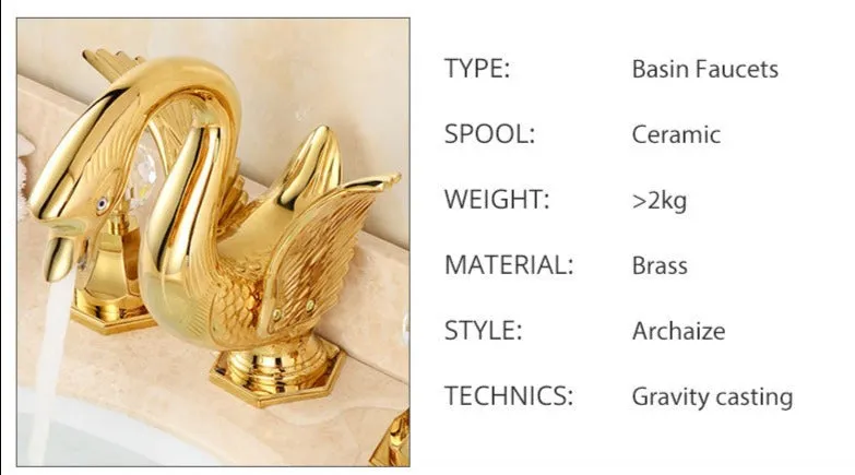TEEK - Solid Copper Gold Finish Swan Faucet