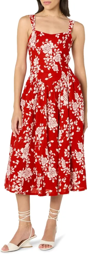 The Drop Women's Balu Feminine Shaped Waist Midi Dress