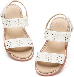 Toddler Girl Sandals - Flower Girl Dress Shoes Open Toe Little Kid Summer Flats