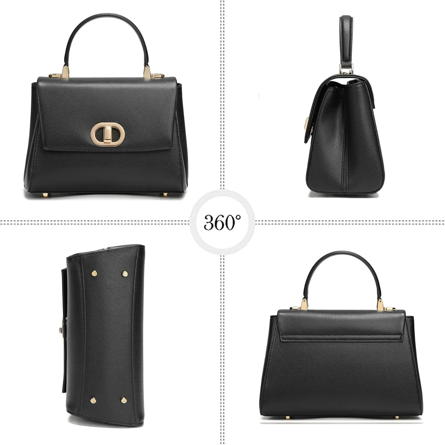 Top Handle Bag Leather Satchel Bags for Women Luxury Designer Business Crossbody Work Purse with Multiple Internal Pockets