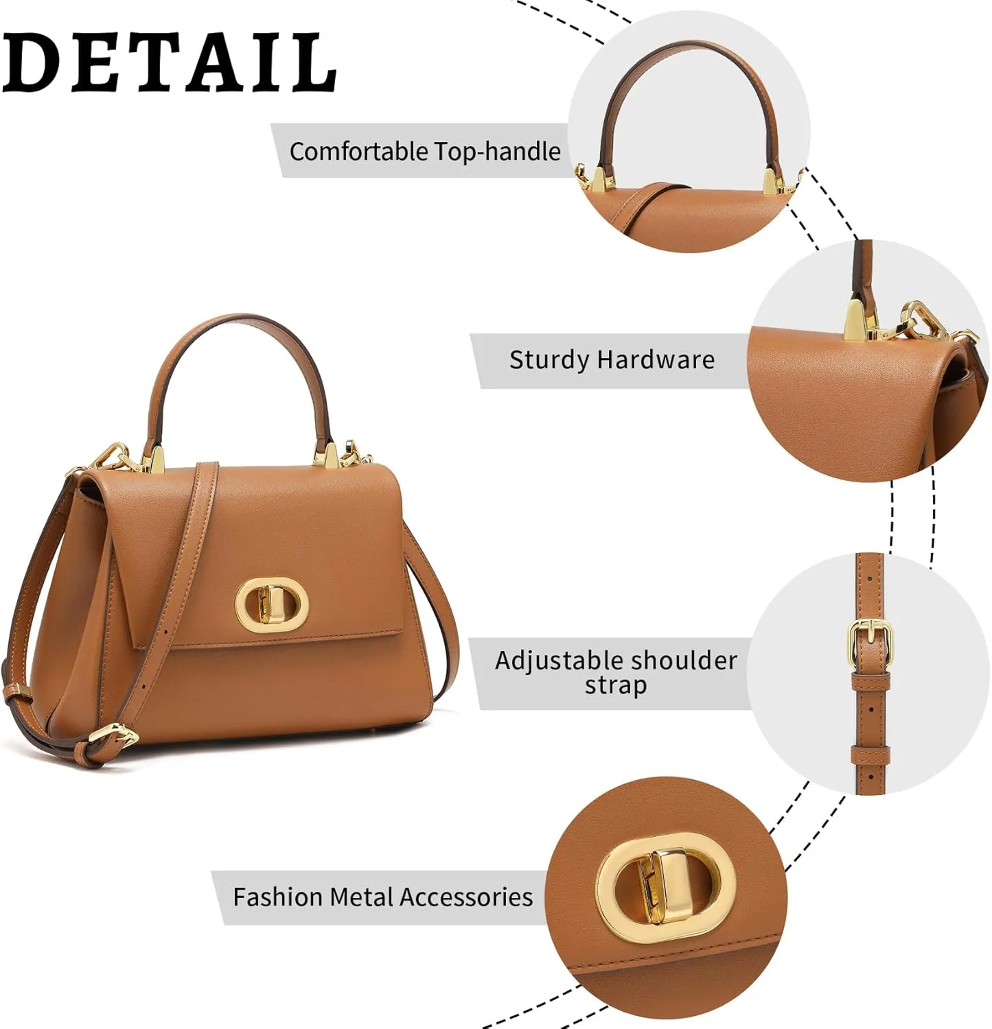 Top Handle Bag Leather Satchel Bags for Women Luxury Designer Business Crossbody Work Purse with Multiple Internal Pockets